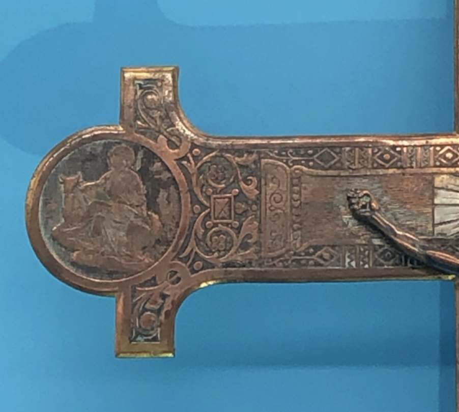 Engraved 16x11 Crucifix from France with 4 evangelists. Stunning piece.