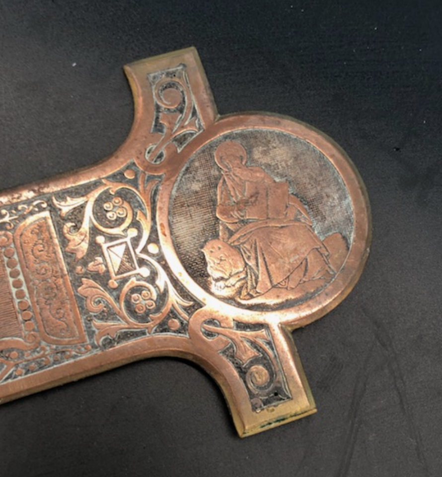 Engraved 16x11 Crucifix from France with 4 evangelists. Stunning piece.