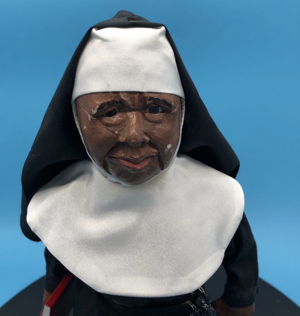 Antique Nun Doll with Wooden Head