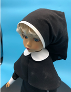 Nun Doll with Wooden Stand