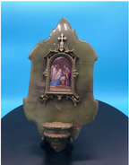 Hand Painted Porcelian of Our Lady Receiving Holy Communion from St John on Onyx