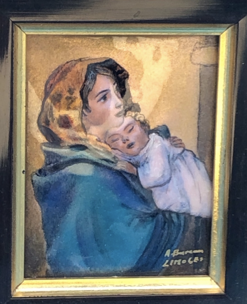Vintatge French Limoge signed of Mother of the Streets and Child