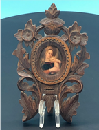 Hard Carved wood and Hand Made Porcelian of Our Lady and Child. Unique