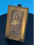 Sacred Heart of Jesus Engraved and signed By B Wicker. Rare Detail