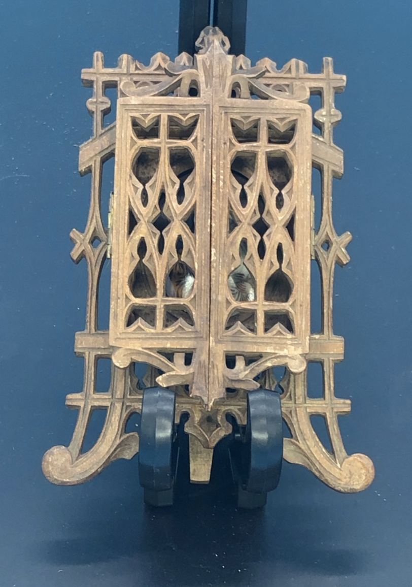 French Porcelian St Anthony and Child in Hand carved Frame