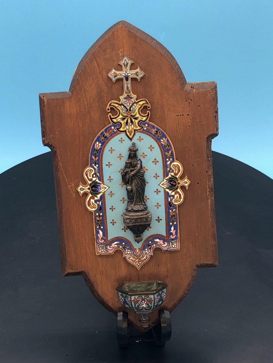 Enameled and Vermeiled Holy Water Font