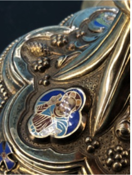 Antique Sterling Enameled Chalice  AHB 2327