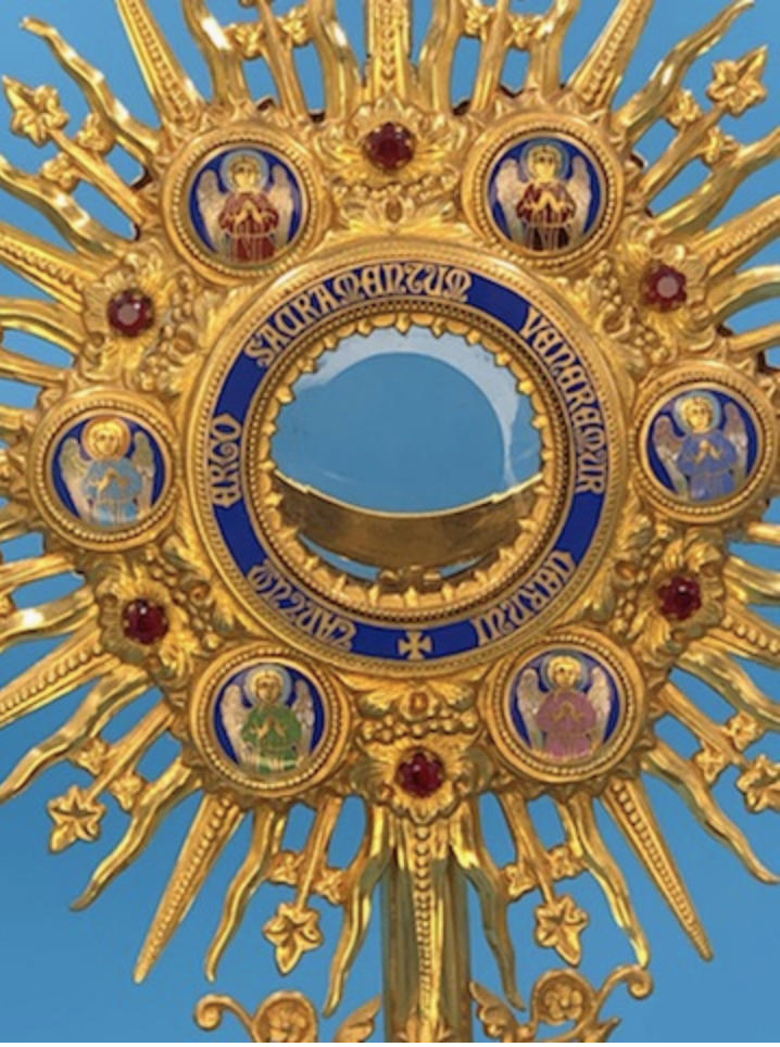 Stunning European Enameled Monstrance 21.5" Model 254