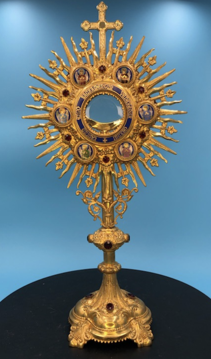 Stunning European Enameled Monstrance 21.5" Model 254