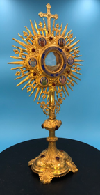 Stunning European Enameled Monstrance 21.5" Model 254