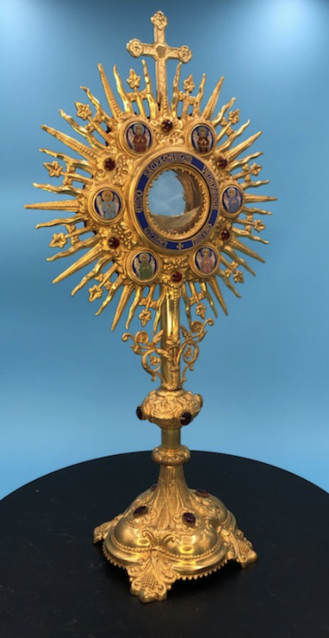 Stunning European Enameled Monstrance 21.5" Model 254