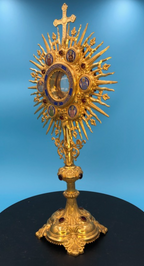 Stunning European Enameled Monstrance 21.5" Model 254