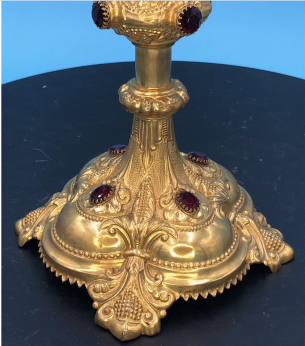 Stunning European Enameled Monstrance 21.5" Model 254