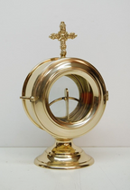 H-415 Polished Brass Chapel Monstrance with Luna Fynders Keepers