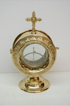 H-415 Polished Brass Chapel Monstrance with Luna Fynders Keepers