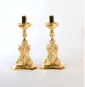 H-372GSH Short Gold Plated Candlestick 9 1/4"