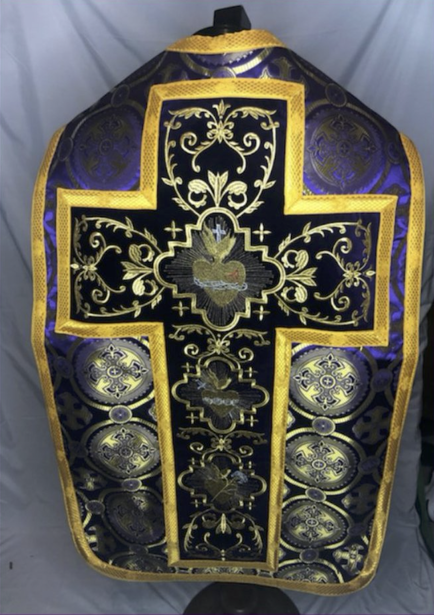Roman Chasuble -European Made - Violet Color Fynders Keepers