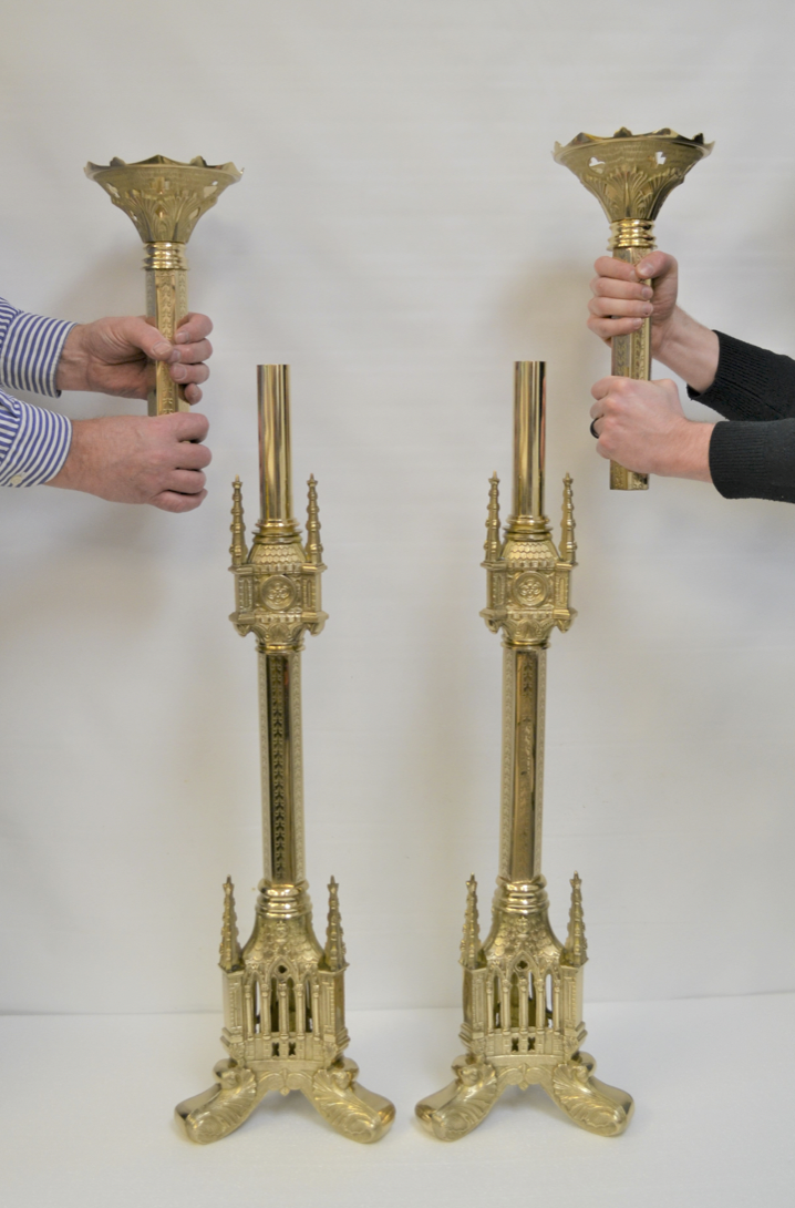 H-61 Acolyte processional 41" candlesticks