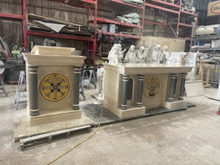 Custom Marble and Mosaic Altar Set