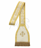 B22 White Gold Vestment Beautiful w/ Pelican New.