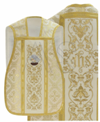 B22 White Gold Vestment Beautiful w/ Pelican New.