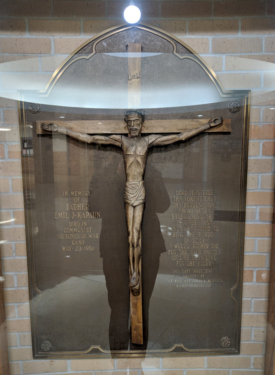 Custom fabricated Father Kapaun Crucifix Fynders Keepers