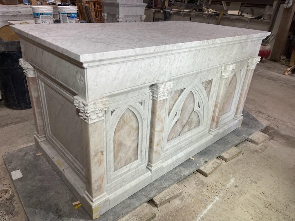 Custom  Onyx and Carrera Altar and Ambo