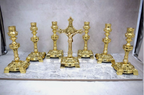 H-804-450B Candlestick and Double sided Crucifix Set