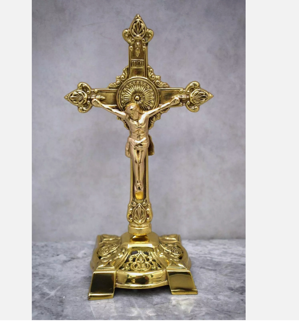 H-804-450B Candlestick and Double sided Crucifix Set Fynders Keepers
