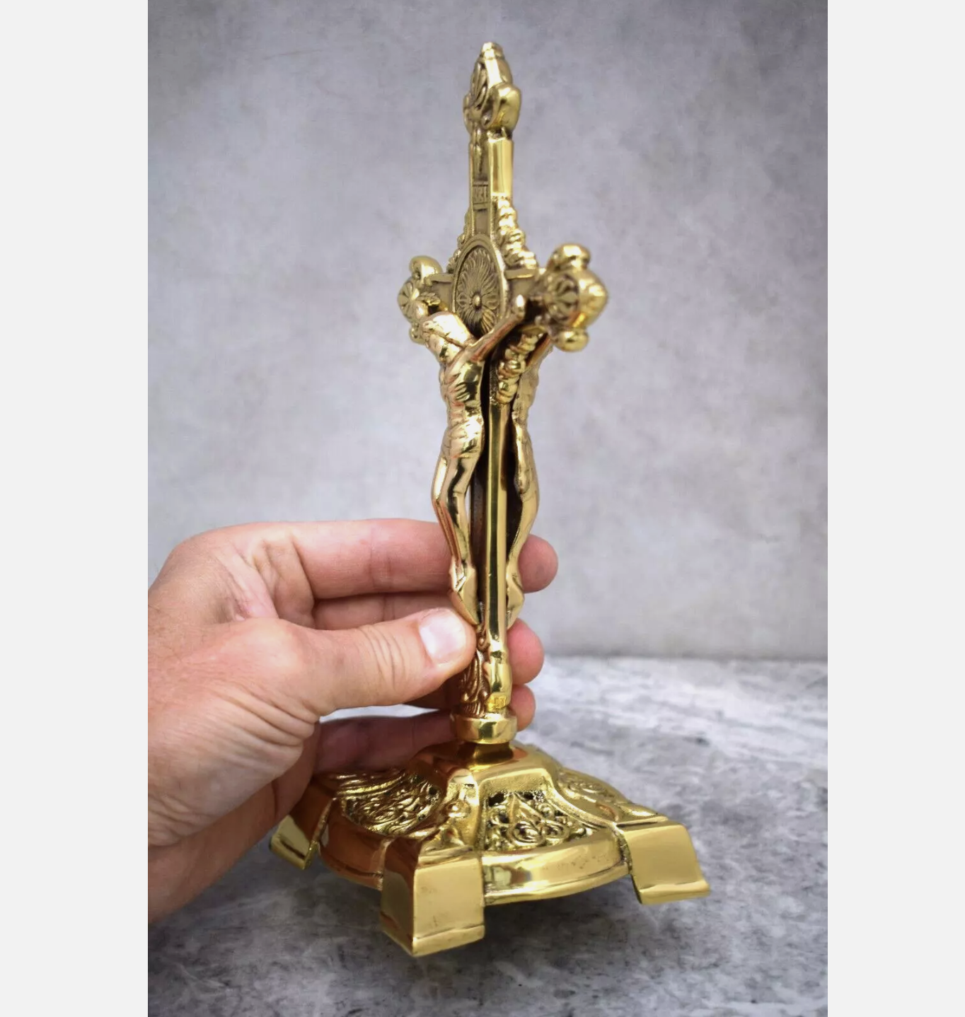 H-804-450B Candlestick and Double sided Crucifix Set