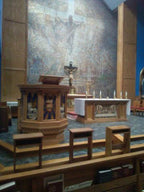 Mosaic Altars, ambo custom built St Marys