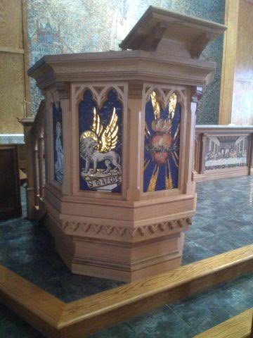 Mosaic Altars, ambo custom built St Marys