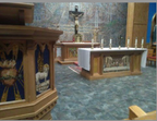 Mosaic Altars, ambo custom built St Marys