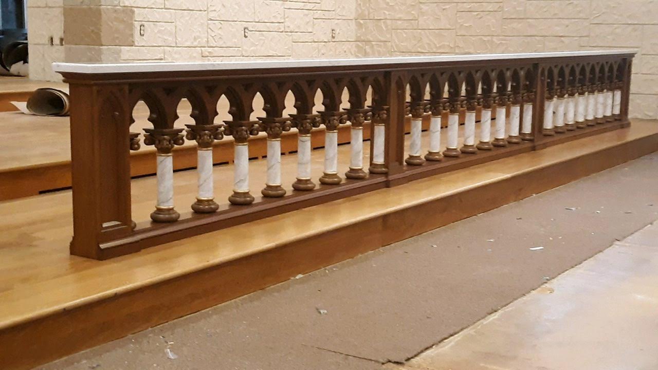 Oak and Marble Altar railing