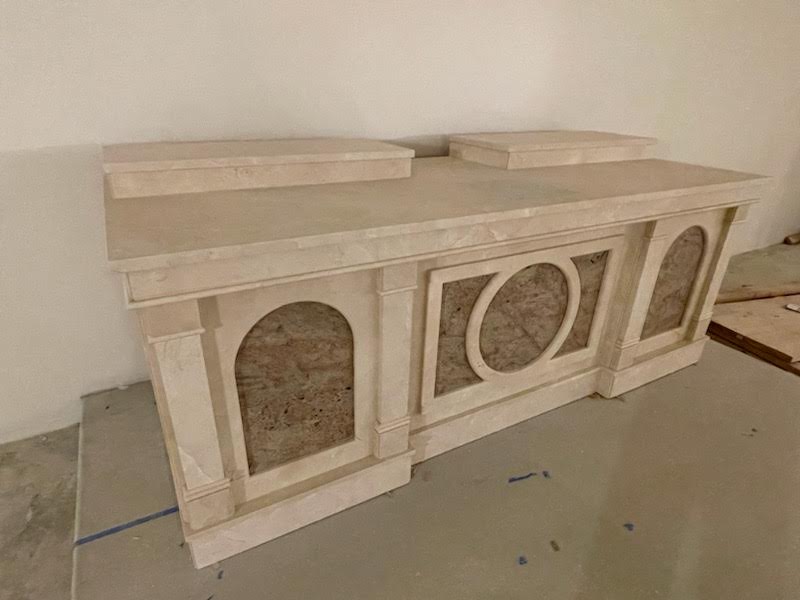Custom Marble Altar and side altar