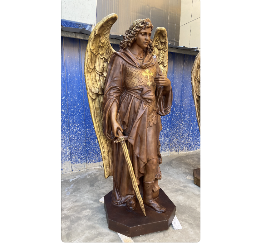 St Michael the Archangel Colored Real bronze