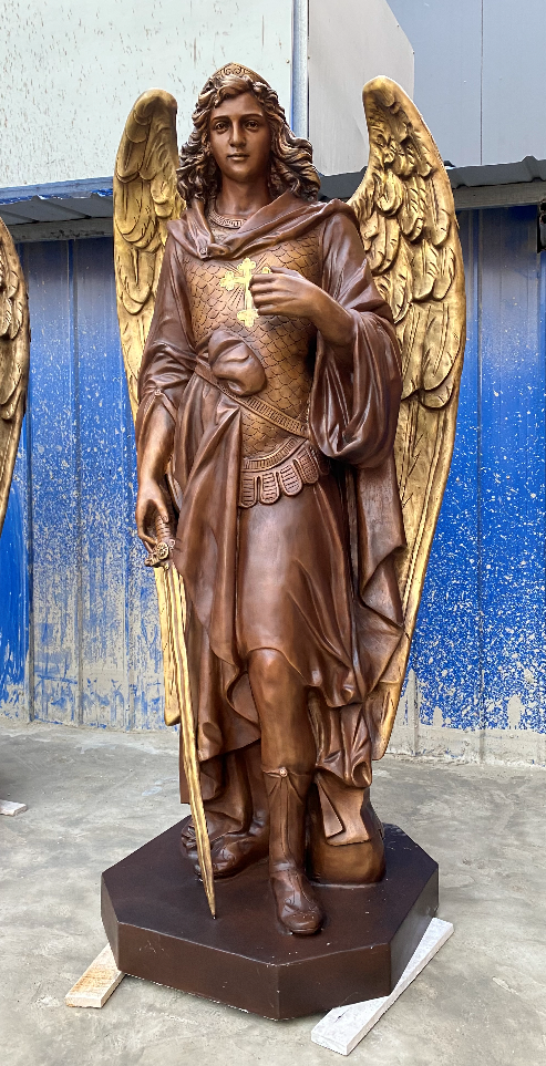 St Michael the Archangel Colored Real bronze