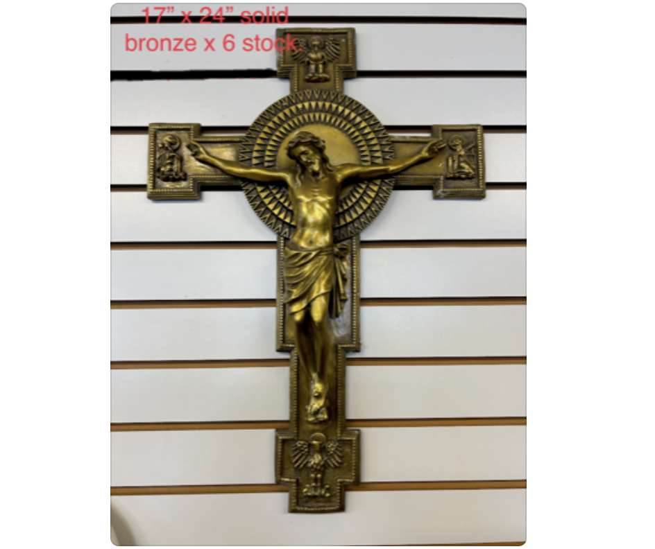 Real Bronze Ornate Crucfix