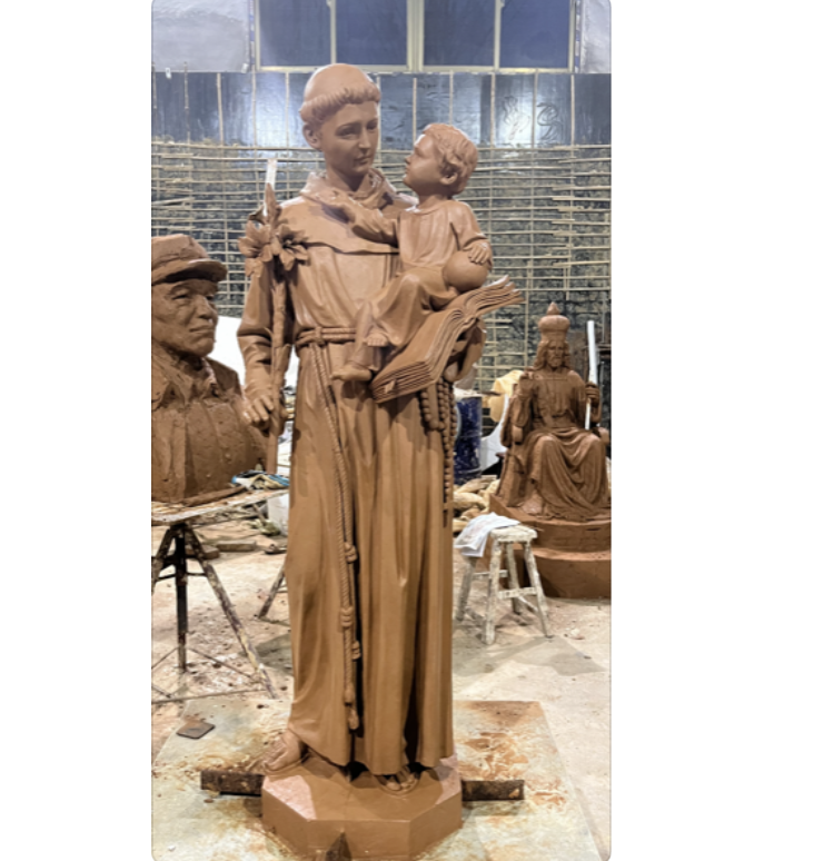 St Anthony of Padua real bronze (shown in clay)