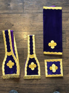 European Violet Vestment H121 Velvet 5 piece w/ real metallic