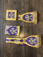 Standing Angel Pattern Violet Vestment 5 piece set