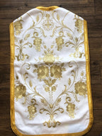 White Velvet Roman Vestment 5 piece European