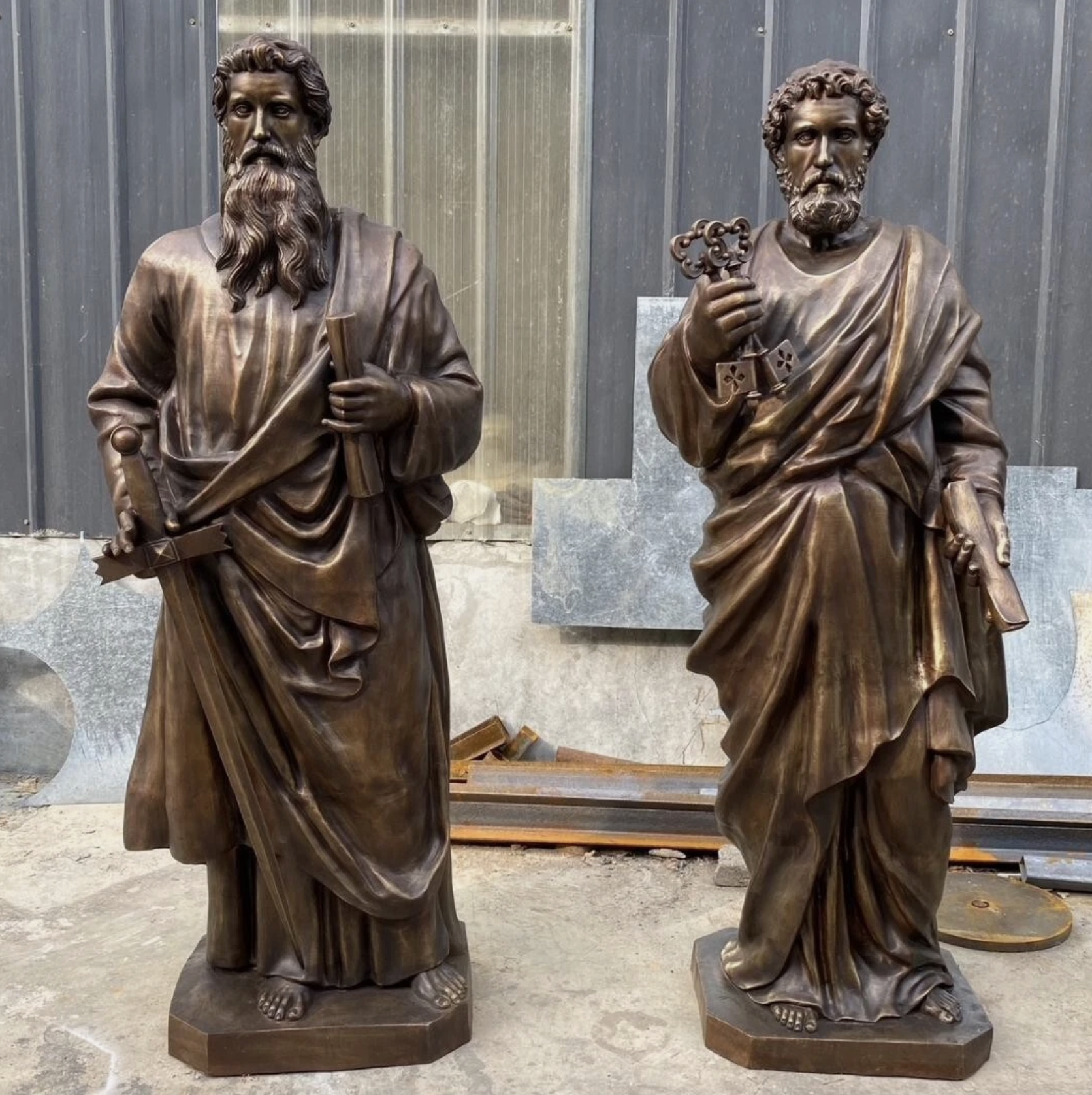5ft Bronze St Peter and Paul Statues