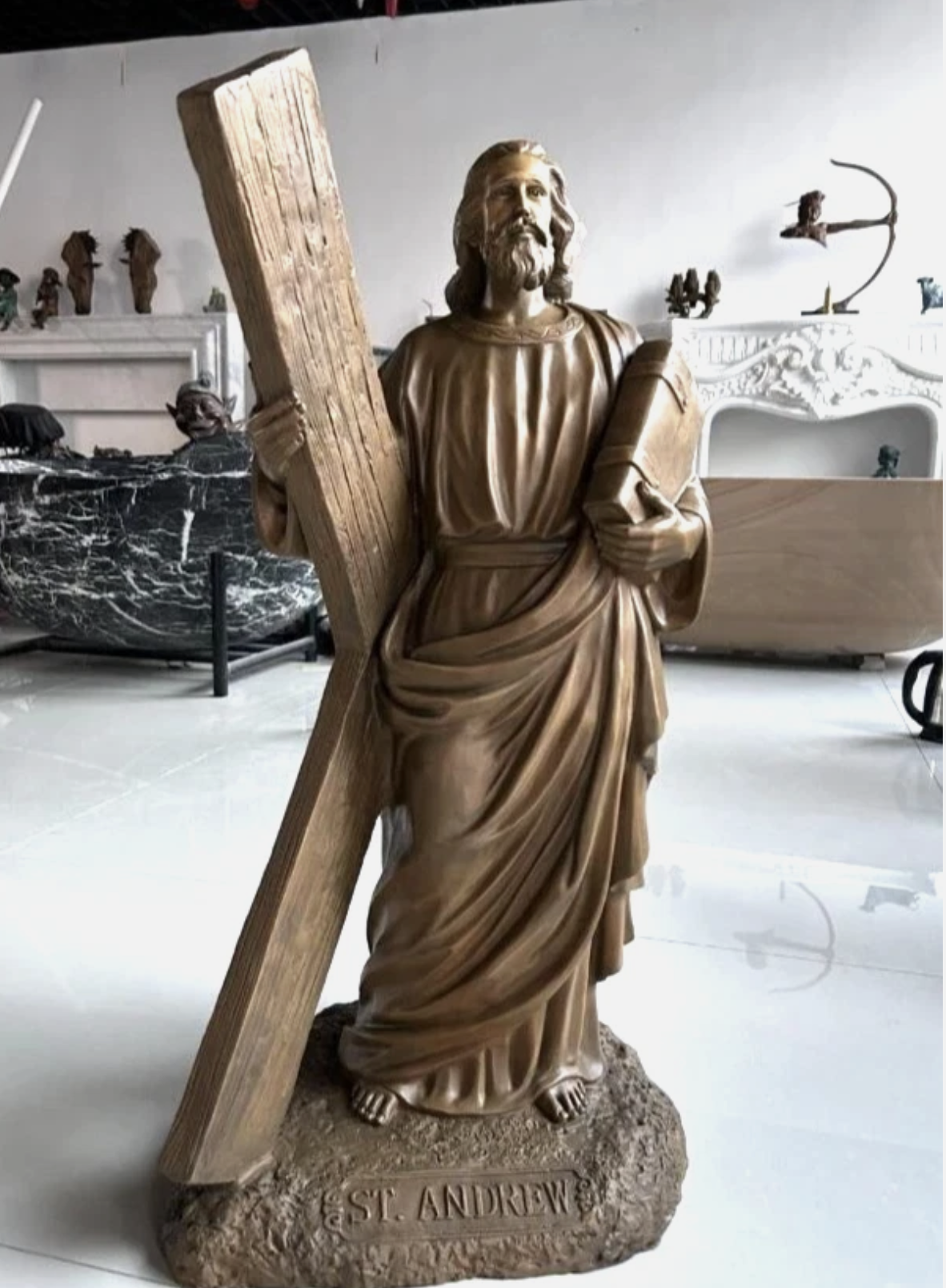 St Andrew 6ft Bronze Statue