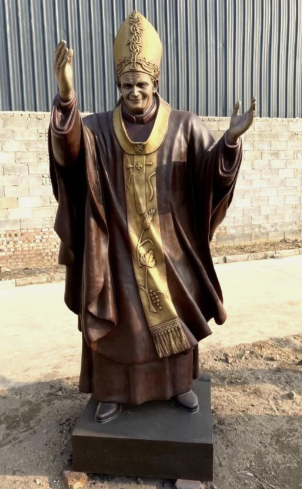 St John Paul 2 Bronze Statue 72"