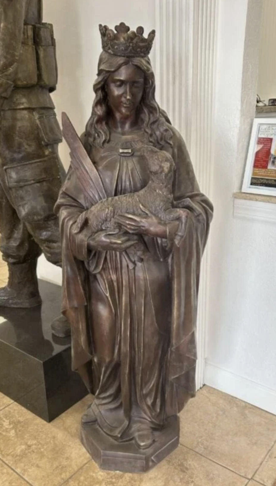 St Agnes 60" Bronze Statue