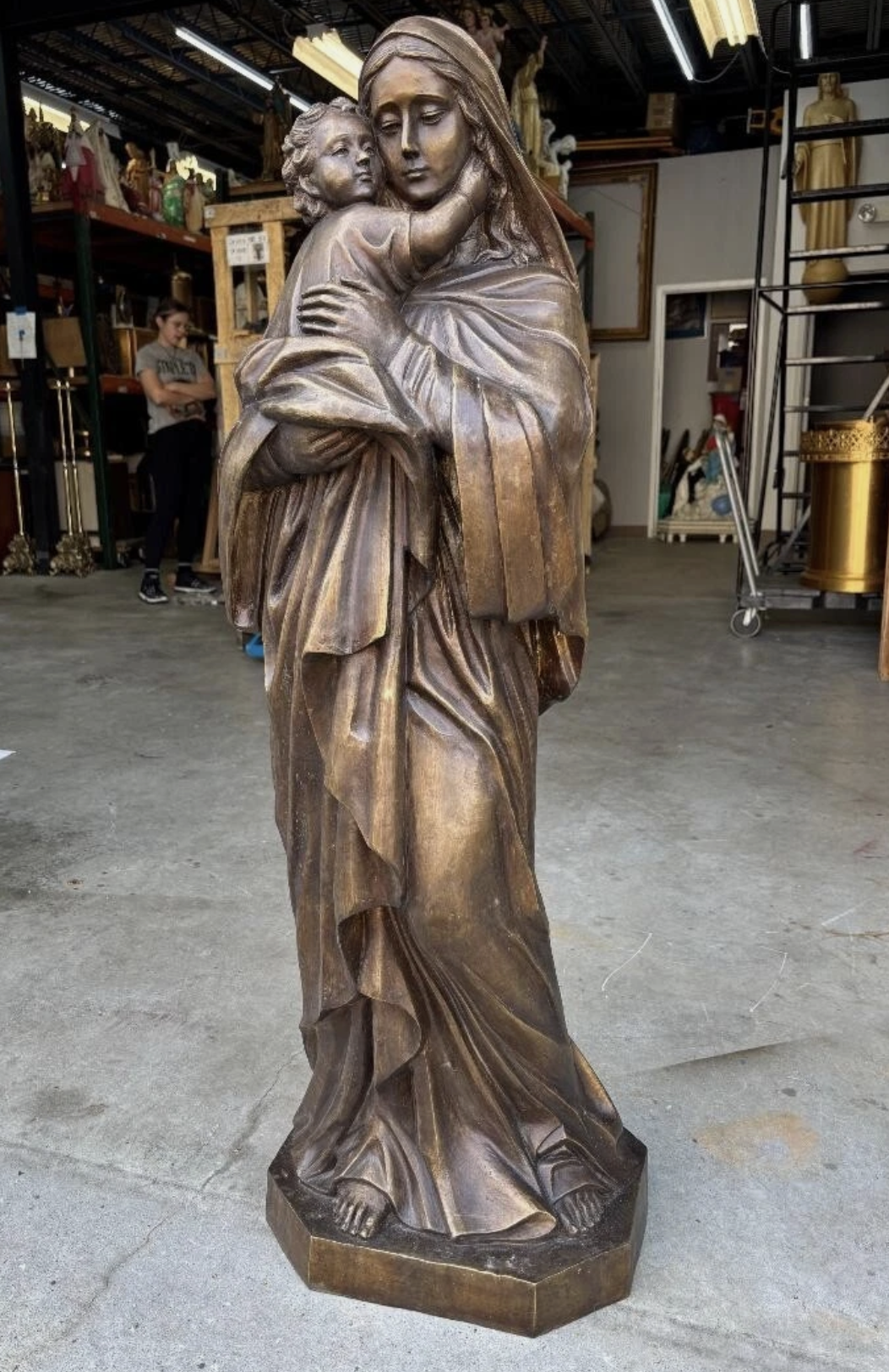 Mother and Child Bronze 4ft Statue