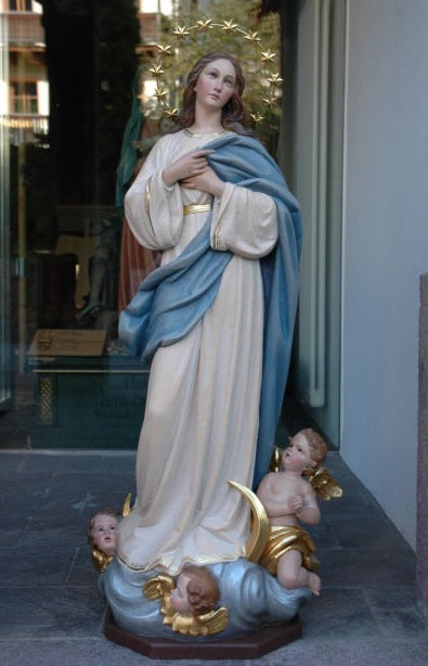 Wood Carved Statue of Mary, Immaculate Conception (FSIC49)