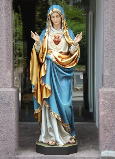 Wood Carved Statue of Immaculate Heart of Mary (FSIC56)