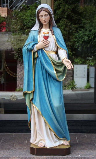 Wood Carved Statue of Immaculate Heart of Mary (FSIC57)